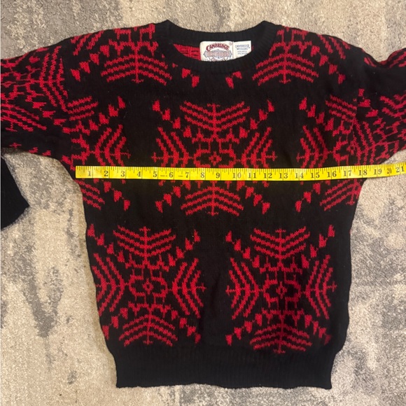 Cambridge Dry Goods Red and Black Wool Sweater - Picture 4 of 5